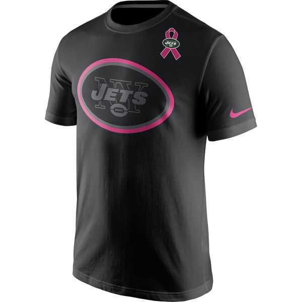 New York Jets Nike Breast Cancer Awareness Team Travel Performance T-Shirt Black