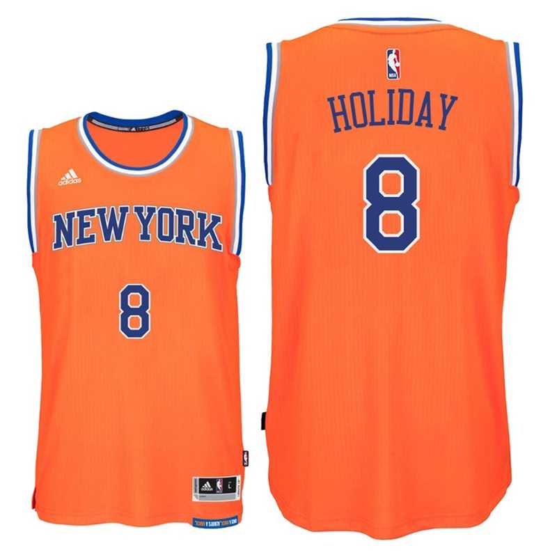New York Knicks #8 Justin Holiday 2016-17 Alternate Orange New Swingman Jersey