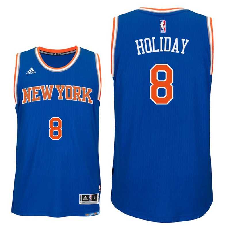 New York Knicks #8 Justin Holiday 2016-17 Road Blue New Swingman Jersey