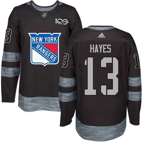 New York Rangers #13 Kevin Hayes Black 1917-2017 100th Anniversary Stitched NHL Jersey