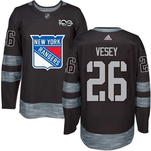 New York Rangers #26 Jimmy Vesey Black 1917-2017 100th Anniversary Stitched NHL Jersey