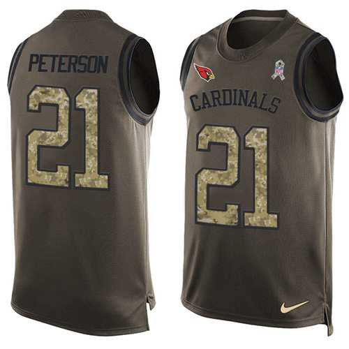 Nike Arizona Cardinals #21 Patrick Peterson Green Men's Stitched NFL Limited Salute To Service Tank Top Jersey
