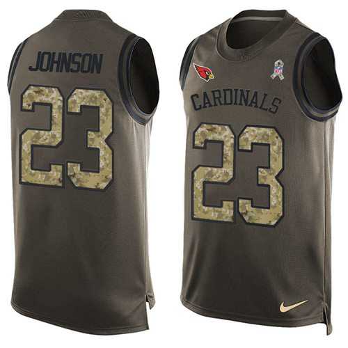 Nike Arizona Cardinals #23 Chris Johnson Green Men's Stitched NFL Limited Salute To Service Tank Top Jersey