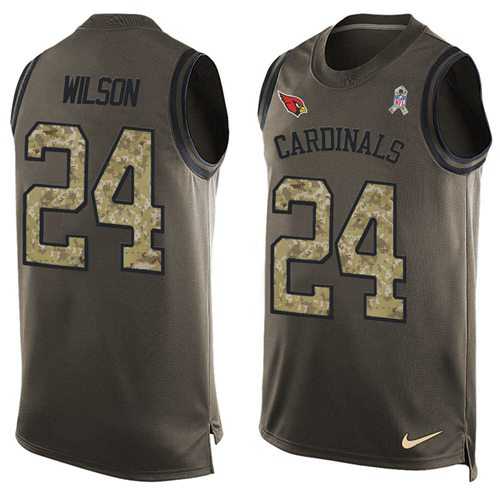 Nike Arizona Cardinals #24 Adrian Wilson Green Men's Stitched NFL Limited Salute To Service Tank Top Jersey