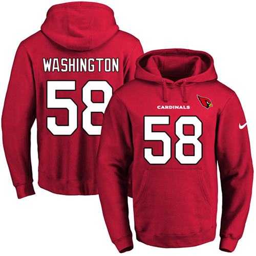 Nike Arizona Cardinals #58 Daryl Washington Red Name & Number Pullover NFL Hoodie