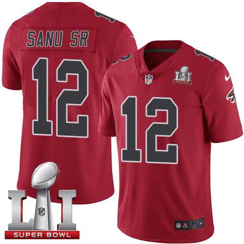Nike Atlanta Falcons #12 Mohamed Sanu Sr Red Super Bowl LI 51 Men's Stitched NFL Limited Rush Jersey