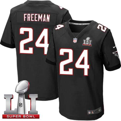 Nike Atlanta Falcons #24 Devonta Freeman Black Alternate Super Bowl LI 51 Men's Stitched NFL Elite Jersey