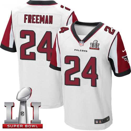 Nike Atlanta Falcons #24 Devonta Freeman White Super Bowl LI 51 Men's Stitched NFL Elite Jersey