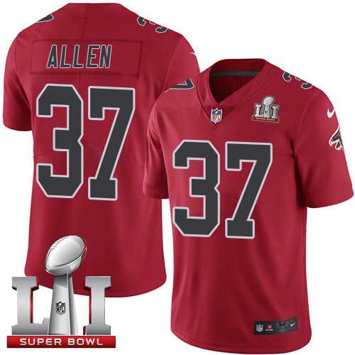 Nike Atlanta Falcons #37 Ricardo Allen Red Super Bowl LI 51 Men's Stitched NFL Limited Rush Jersey