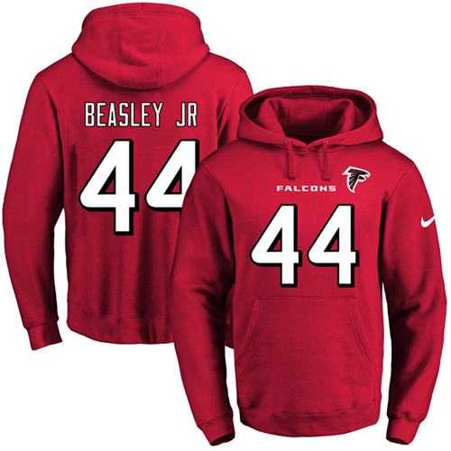 Nike Atlanta Falcons #44 Vic Beasley Jr Red Name & Number Pullover NFL Hoodie