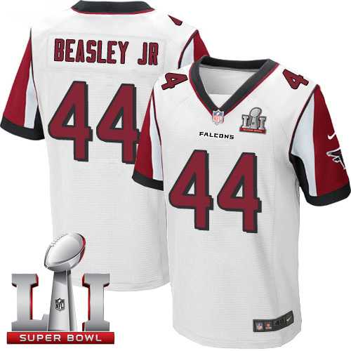 Nike Atlanta Falcons #44 Vic Beasley Jr White Super Bowl LI 51 Men's Stitched NFL Elite Jersey