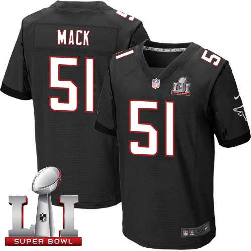 Nike Atlanta Falcons #51 Alex Mack Black Alternate Super Bowl LI 51 Men's Stitched NFL Elite Jersey