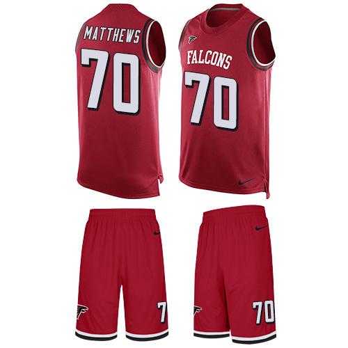 Nike Atlanta Falcons #70 Jake Matthews Red Team Color Men's Stitched NFL Limited Tank Top Suit Jersey