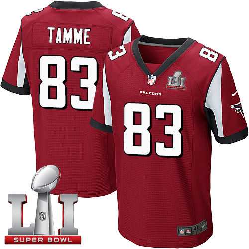 Nike Atlanta Falcons #83 Jacob Tamme Red Team Color Super Bowl LI 51 Men's Stitched NFL Elite Jersey