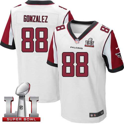 Nike Atlanta Falcons #88 Tony Gonzalez White Super Bowl LI 51 Men's Stitched NFL Elite Jersey