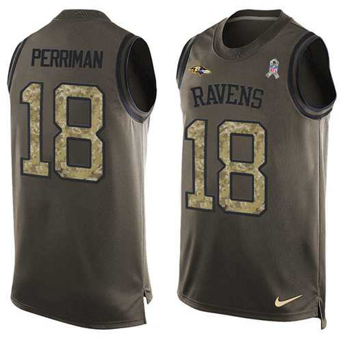 Nike Baltimore Ravens #18 Breshad Perriman Green Men's Stitched NFL Limited Salute To Service Tank Top Jersey