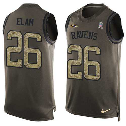 Nike Baltimore Ravens #26 Matt Elam Green Men's Stitched NFL Limited Salute To Service Tank Top Jersey