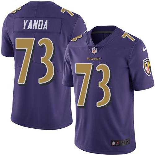 Nike Baltimore Ravens #73 Marshal Yanda Purple Men's Stitched NFL Limited Rush Jersey