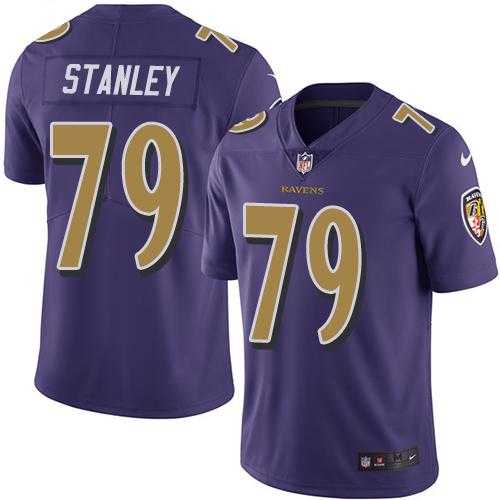 Nike Baltimore Ravens #79 Ronnie Stanley Purple Men's Stitched NFL Limited Rush Jersey