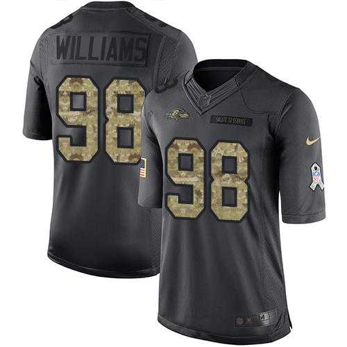 Nike Baltimore Ravens #98 Brandon Williams Black Men's Stitched NFL Limited 2016 Salute to Service Jersey