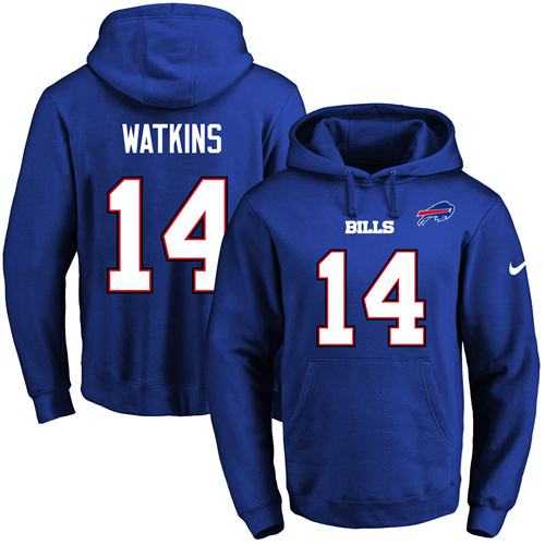 Nike Buffalo Bills #14 Sammy Watkins Royal Blue Name & Number Pullover NFL Hoodie
