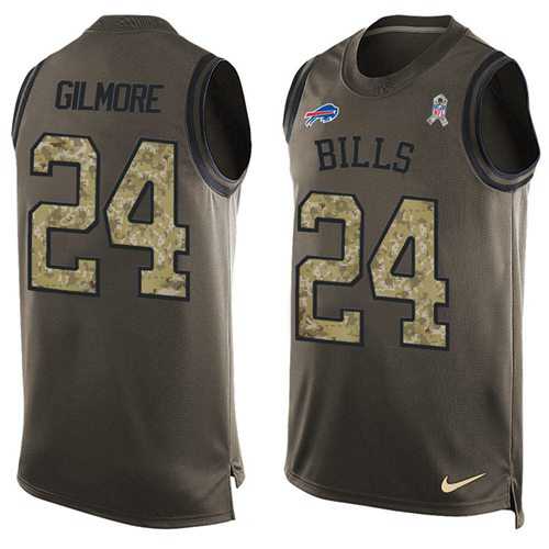 Nike Buffalo Bills #24 Stephon Gilmore Green Men's Stitched NFL Limited Salute To Service Tank Top Jersey