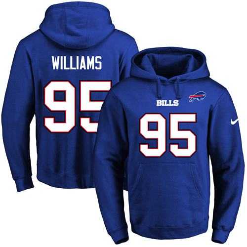 Nike Buffalo Bills #95 Kyle Williams Royal Blue Name & Number Pullover NFL Hoodie
