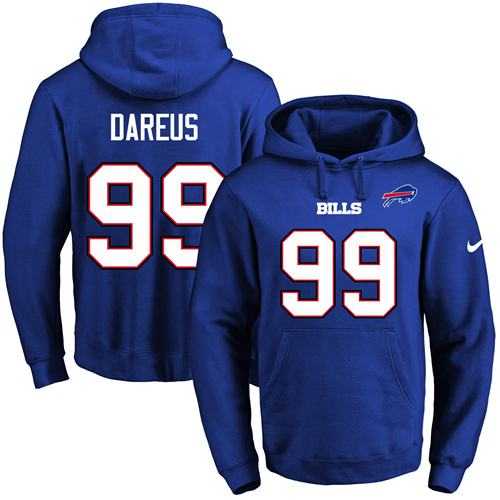 Nike Buffalo Bills #99 Marcell Dareus Royal Blue Name & Number Pullover NFL Hoodie