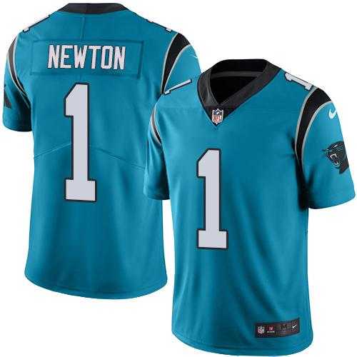 Nike Carolina Panthers #1 Cam Newton Blue Men's Stitched NFL Limited Rush Jersey
