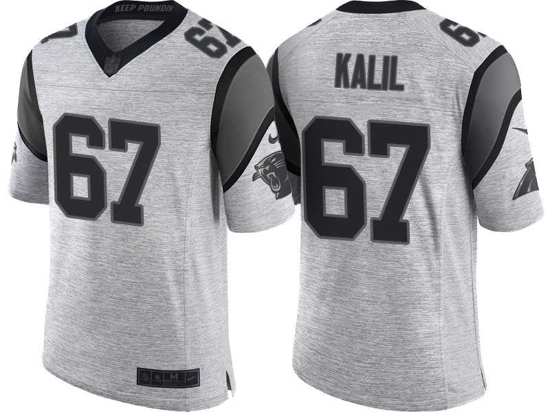 Nike Carolina Panthers #67 Ryan Kalil 2016 Gridiron Gray II Men's NFL Limited Jersey