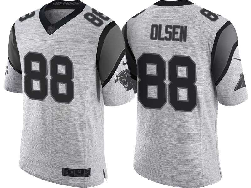 Nike Carolina Panthers #88 Greg Olsen 2016 Gridiron Gray II Men's NFL Limited Jersey
