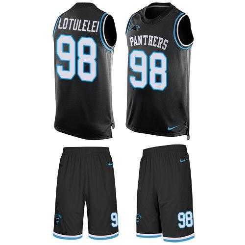 Nike Carolina Panthers #98 Star Lotulelei Black Team Color Men's Stitched NFL Limited Tank Top Suit Jersey