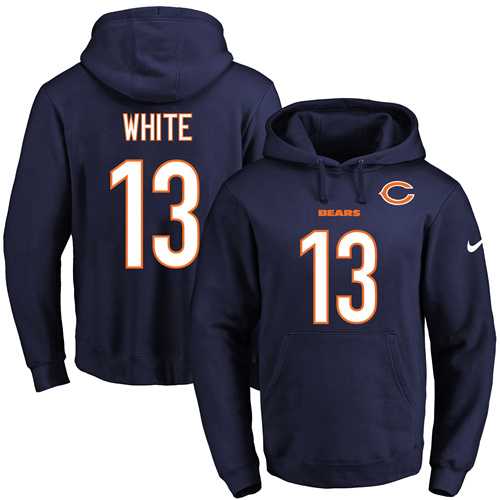 Nike Chicago Bears #13 Kevin White Navy Blue Name & Number Pullover NFL Hoodie