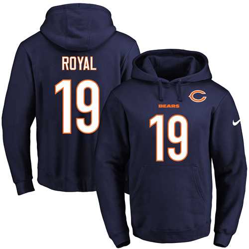 Nike Chicago Bears #19 Eddie Royal Navy Blue Name & Number Pullover NFL Hoodie
