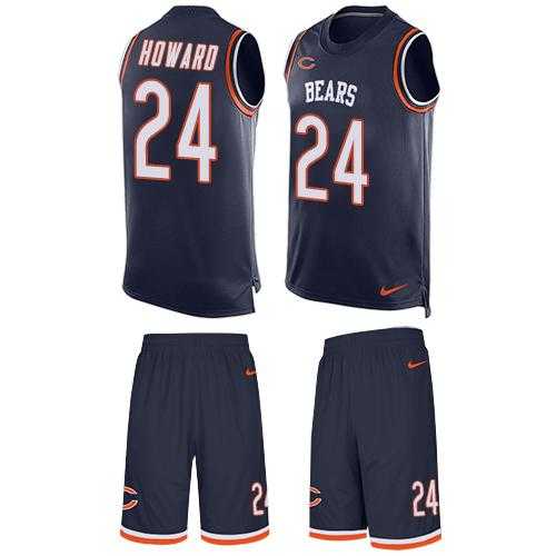 Nike Chicago Bears #24 Jordan Howard Navy Blue Team Color Men's Stitched NFL Limited Tank Top Suit Jersey