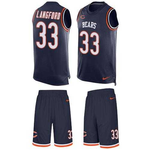 Nike Chicago Bears #33 Jeremy Langford Navy Blue Team Color Men's Stitched NFL Limited Tank Top Suit Jersey