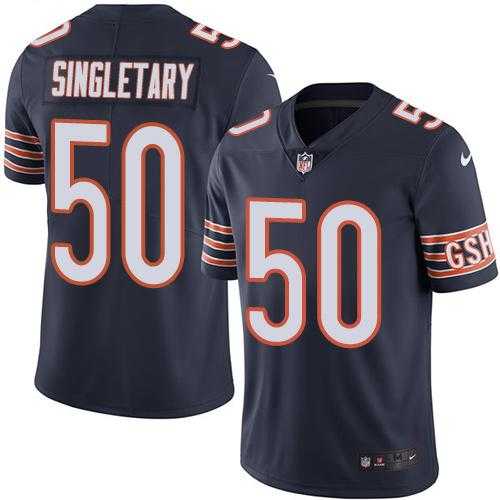Nike Chicago Bears #50 Mike Singletary Navy Blue Men's Stitched NFL Limited Rush Jersey