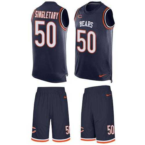 Nike Chicago Bears #50 Mike Singletary Navy Blue Team Color Men's Stitched NFL Limited Tank Top Suit Jersey