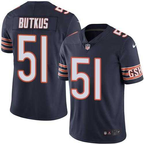 Nike Chicago Bears #51 Dick Butkus Navy Blue Men's Stitched NFL Limited Rush Jersey