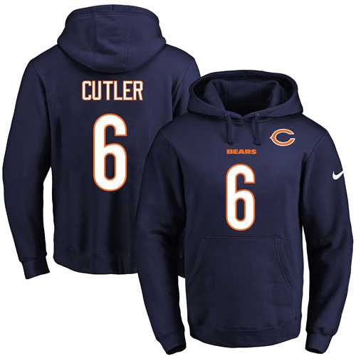 Nike Chicago Bears #6 Jay Cutler Navy Blue Name & Number Pullover NFL Hoodie