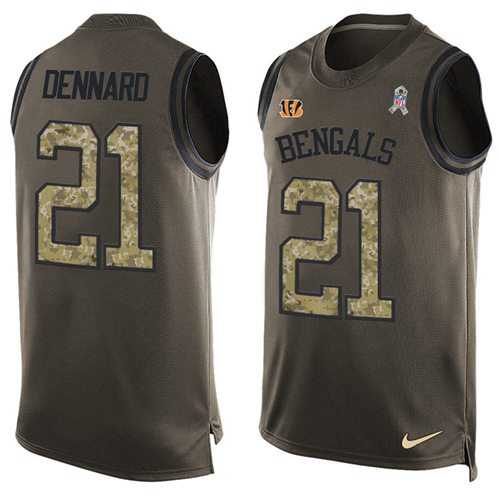 Nike Cincinnati Bengals #21 Darqueze Dennard Green Men's Stitched NFL Limited Salute To Service Tank Top Jersey
