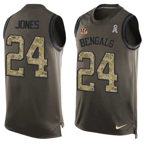 Nike Cincinnati Bengals #24 Adam Jones Green Men's Stitched NFL Limited Salute To Service Tank Top Jersey