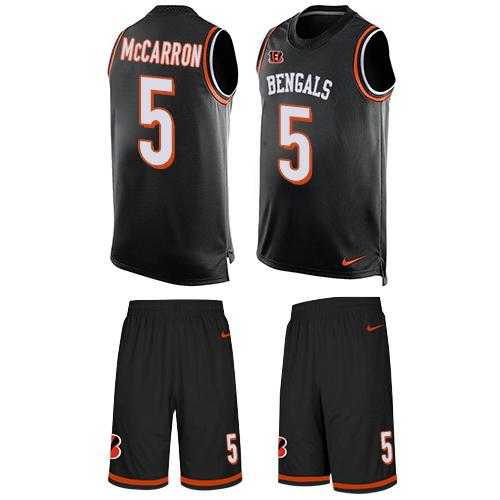 Nike Cincinnati Bengals #5 AJ McCarron Black Team Color Men's Stitched NFL Limited Tank Top Suit Jersey