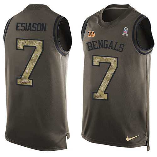 Nike Cincinnati Bengals #7 Boomer Esiason Green Men's Stitched NFL Limited Salute To Service Tank Top Jersey