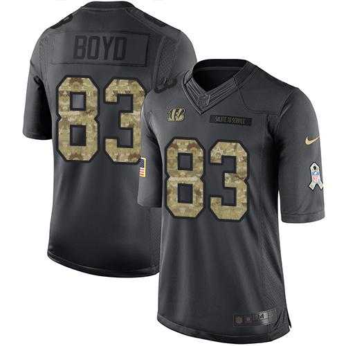 Nike Cincinnati Bengals #83 Tyler Boyd Black Men's Stitched NFL Limited 2016 Salute to Service Jersey