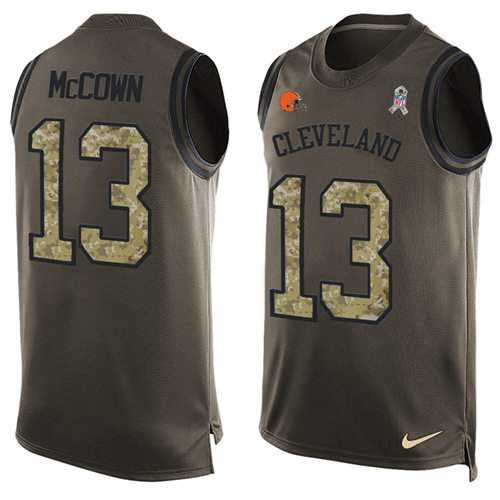 Nike Cleveland Browns #13 Josh McCown Green Men's Stitched NFL Limited Salute To Service Tank Top Jersey