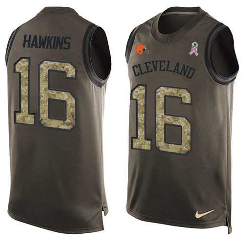 Nike Cleveland Browns #16 Andrew Hawkins Green Men's Stitched NFL Limited Salute To Service Tank Top Jersey