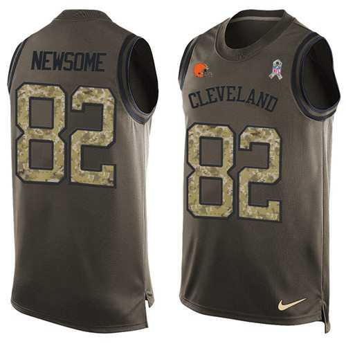 Nike Cleveland Browns #82 Ozzie Newsome Green Men's Stitched NFL Limited Salute To Service Tank Top Jersey