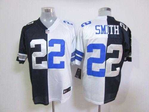 Nike Cowboys #22 Emmitt Smith Navy BlueWhite Men's Stitched NFL Elite Split Jersey