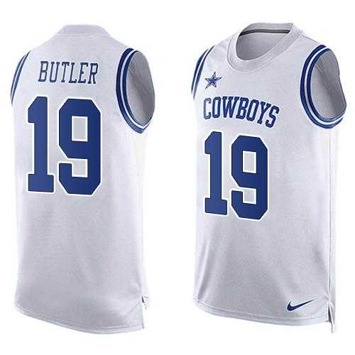 Nike Dallas Cowboys #19 Brice Butler White Men's Stitched NFL Limited Tank Top Jersey